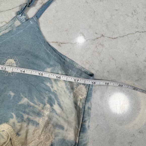 Boho Fringe Lace Tank Women's Large Festival Coachella Concert Country Cottage - Picture 10 of 14